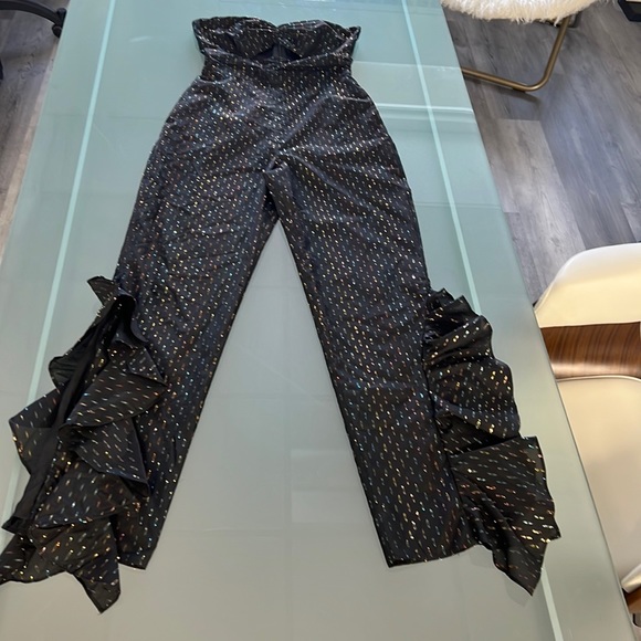 Lovers and Friends Lolita Black Strapless Jumpsuit Size 5 - Picture 1 of 6